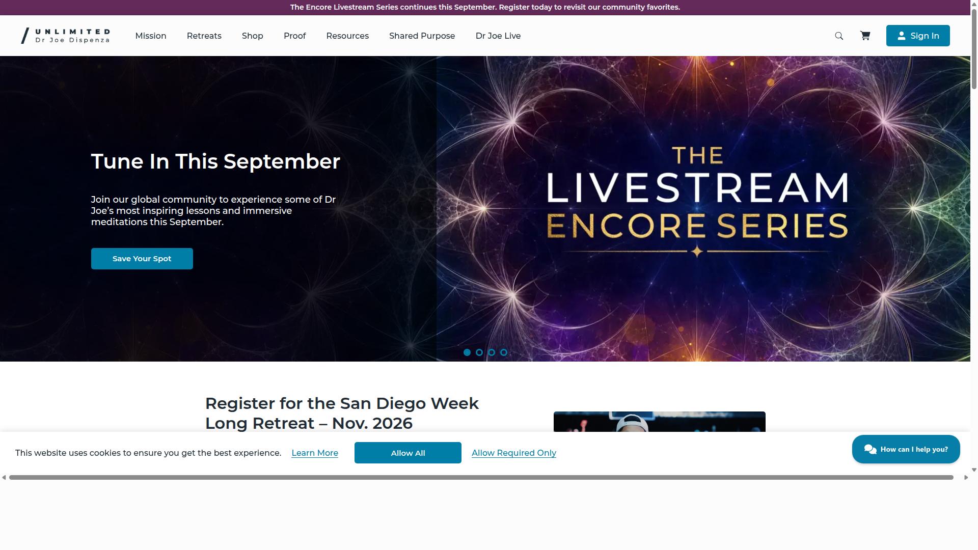 Dr. Joe Dispenza website